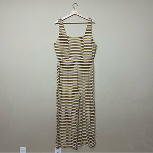 Wild Fable romper women large striped square neck knit jumpsuit yellow